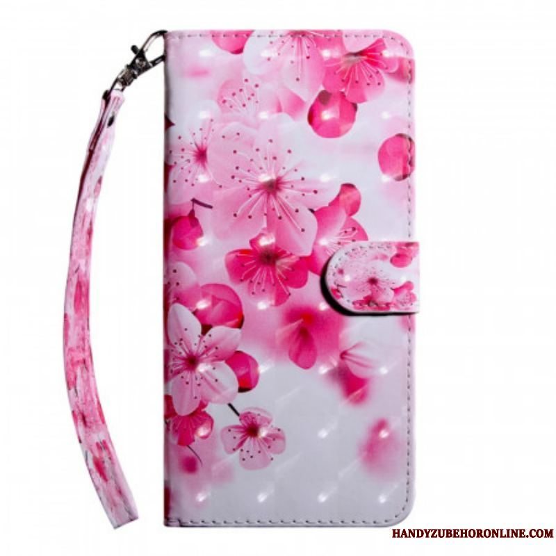 Flip Cover Samsung Galaxy S22 5G Lyserøde Blomster