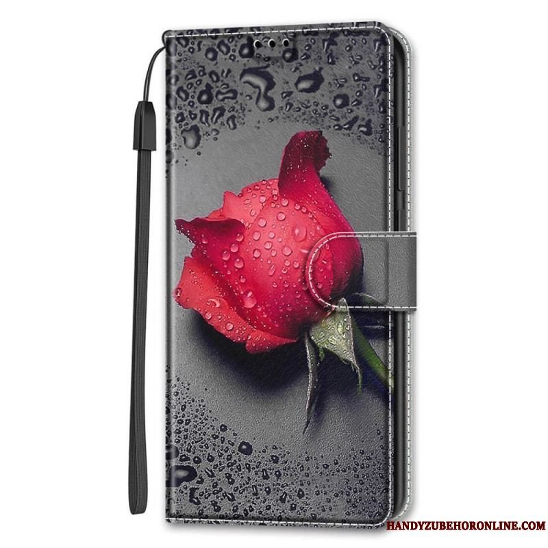 Flip Cover Samsung Galaxy S22 Ultra 5G Roser Med Snor