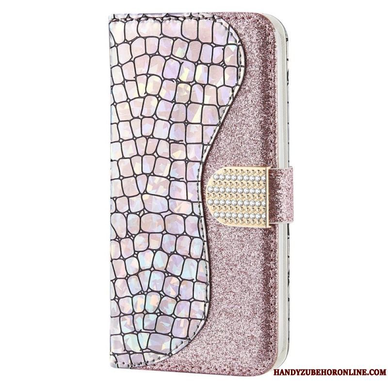 Flip Cover Samsung Galaxy S23 5G Krokodille Diamanter