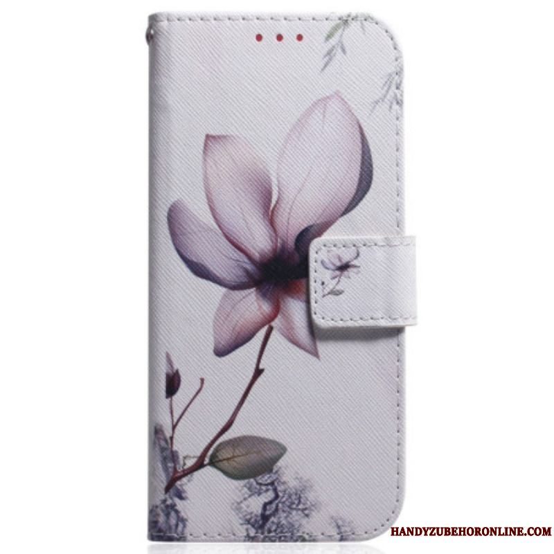 Flip Cover Samsung Galaxy S23 5G Lyserød Blomst