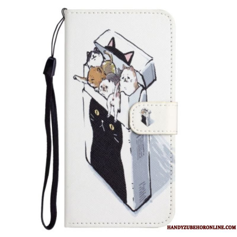 Flip Cover Samsung Galaxy S23 5G Med Snor Levering Thong Cats
