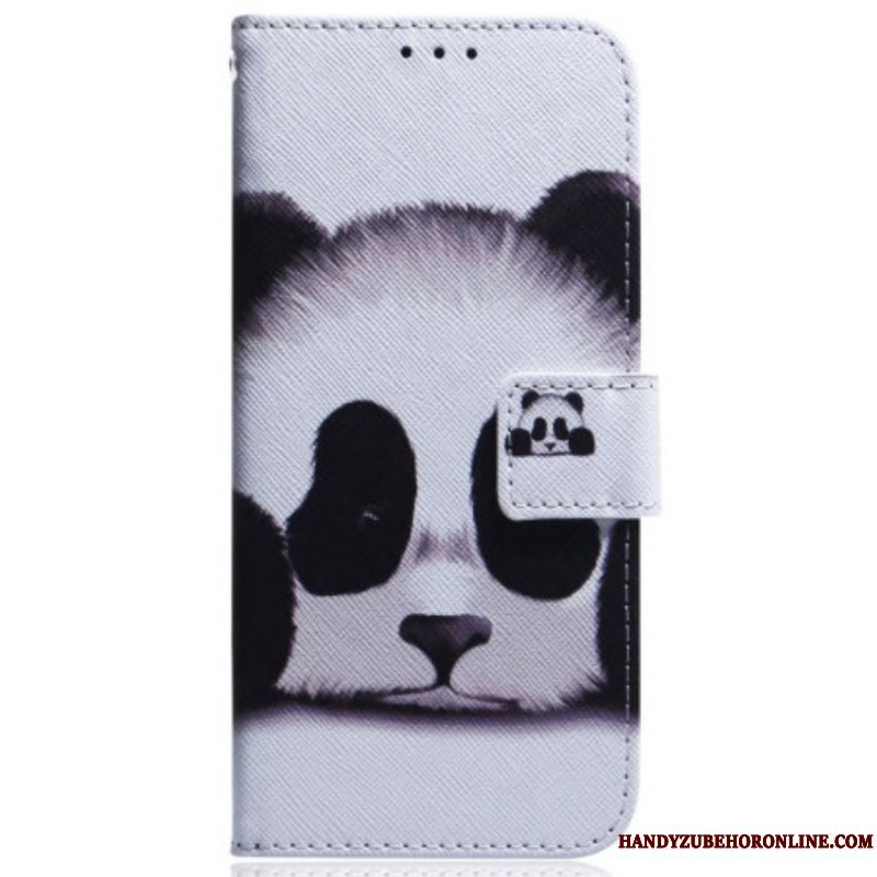 Flip Cover Samsung Galaxy S23 5G Med Snor Min Lanyard Panda