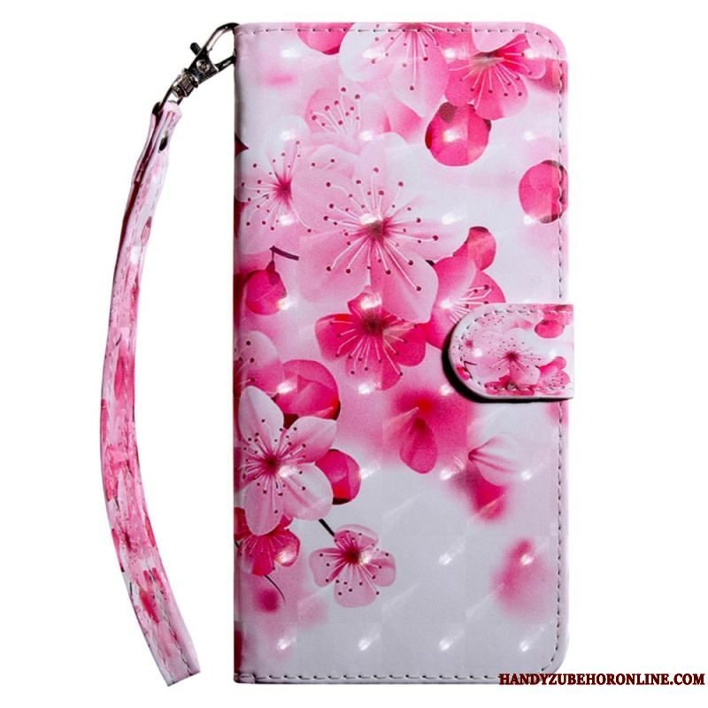 Flip Cover Samsung Galaxy S23 5G Med Snor Strappy Floral