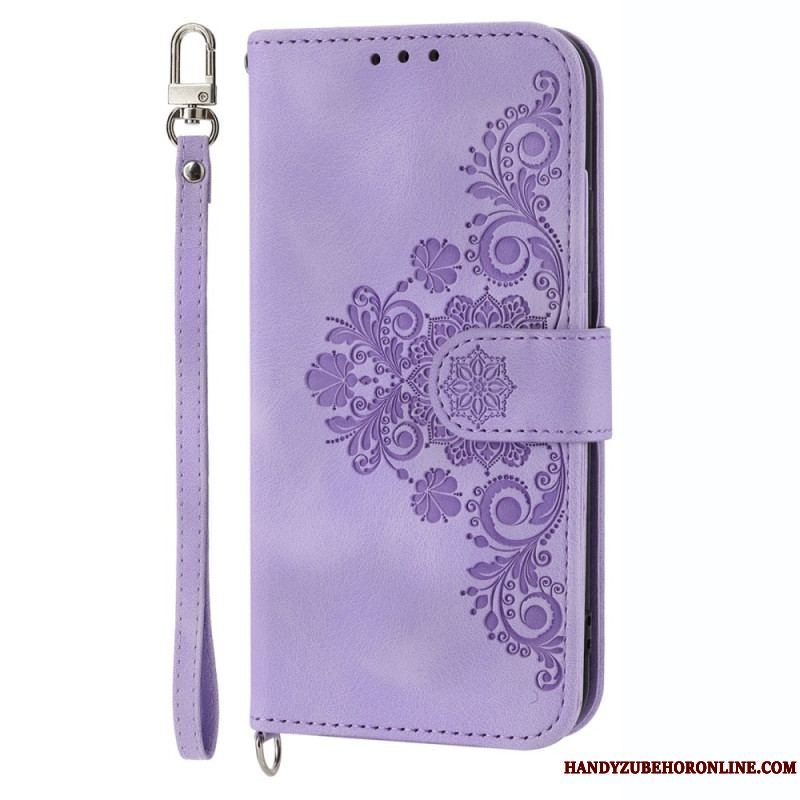 Flip Cover Samsung Galaxy S23 5G Med Snor Strappy Lace Mandala