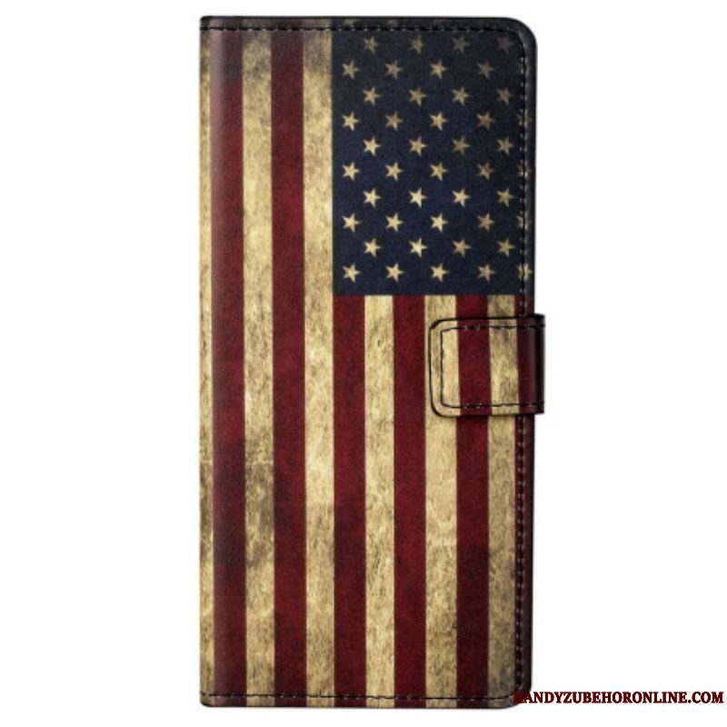 Flip Cover Samsung Galaxy S23 5G Vintage Amerikansk Flag