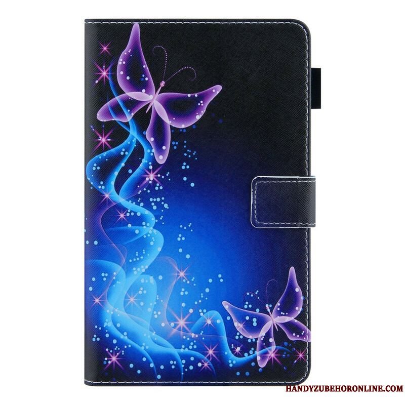 Flip Cover Samsung Galaxy Tab A7 Lite Farverige Sommerfugle