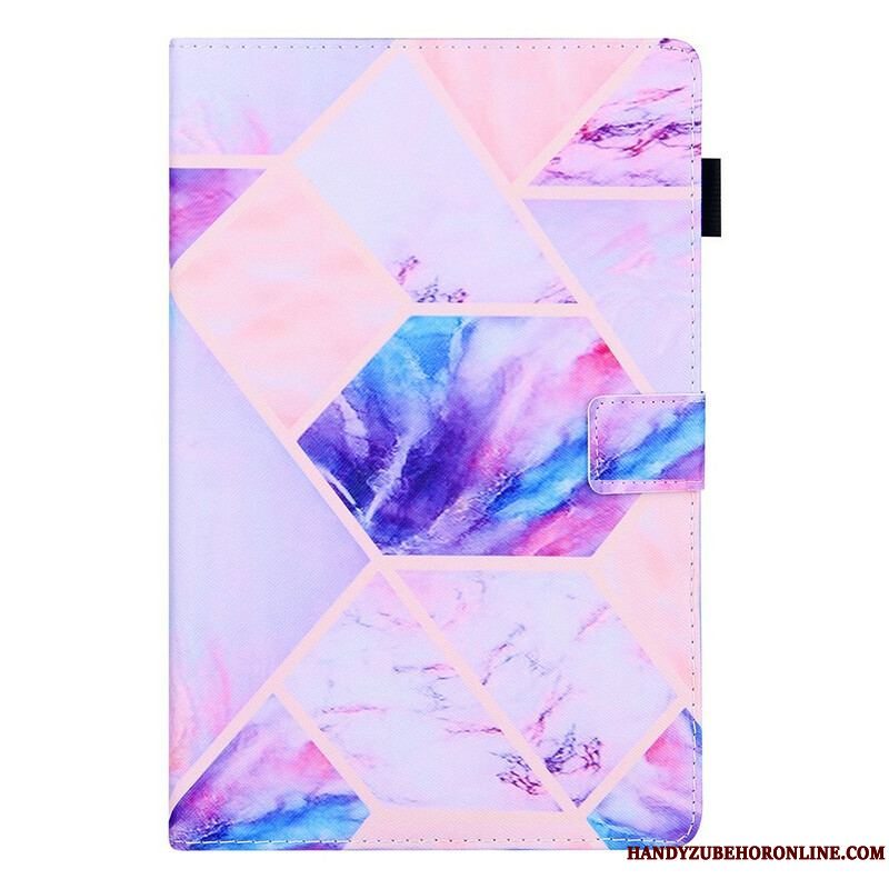 Flip Cover Samsung Galaxy Tab A7 Lite Marmor Geometri Design