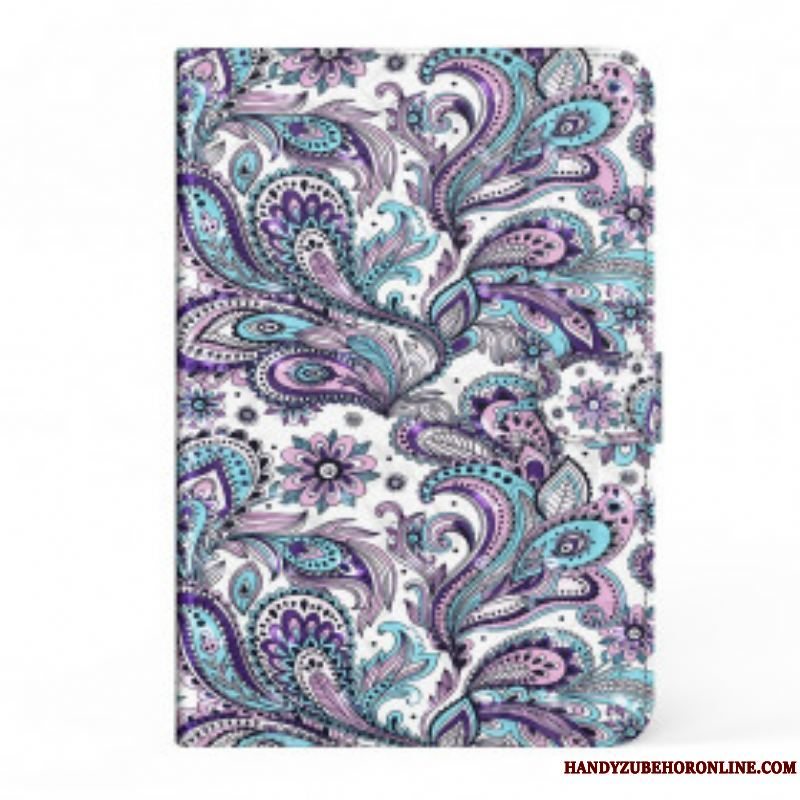 Flip Cover Samsung Galaxy Tab S8 / Tab S7 Paisley-mønster I Imiteret Læder