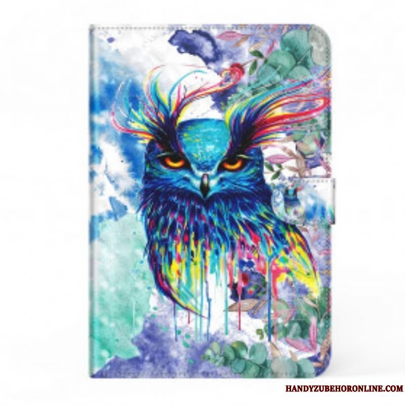 Flip Cover Samsung Galaxy Tab S8 / Tab S7 Ugle I Imiteret Læder