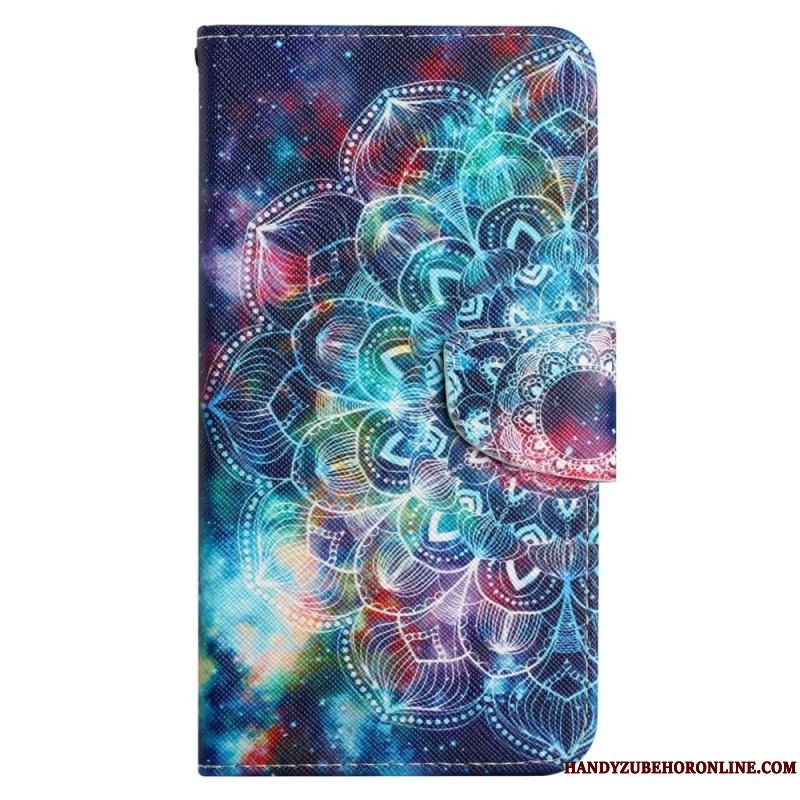 Flip Cover Xiaomi 12T / 12T Pro Med Snor Prangende Strappy Mandala