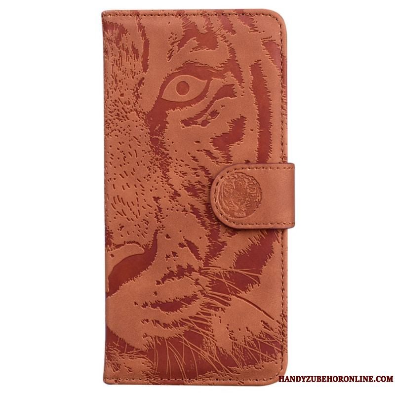 Flip Cover Xiaomi 13 Pro Med Snor Strappy Tiger Print