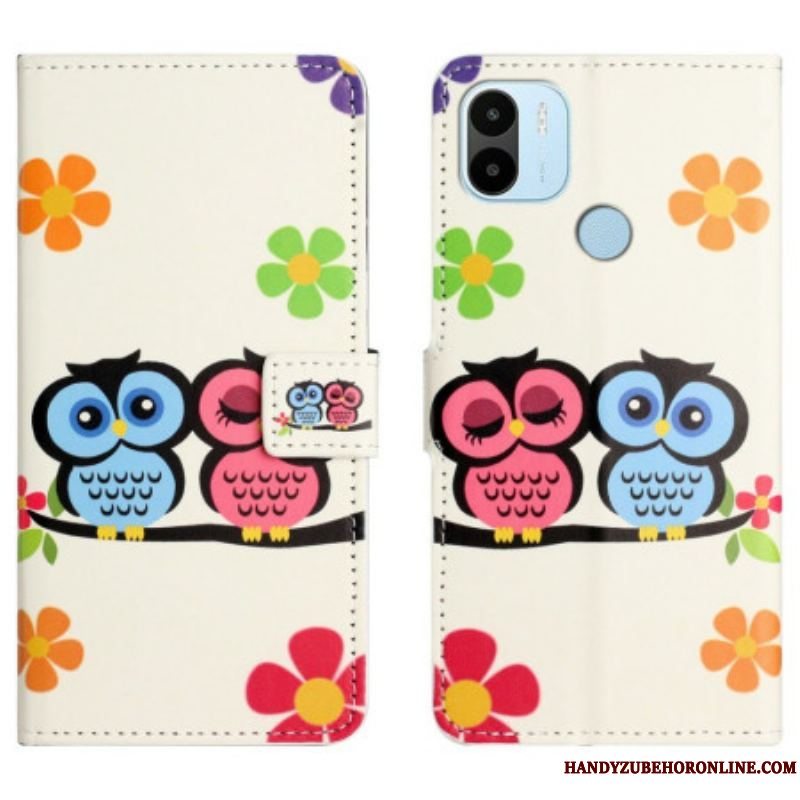 Flip Cover Xiaomi Redmi A1 Ugler Og Blomster
