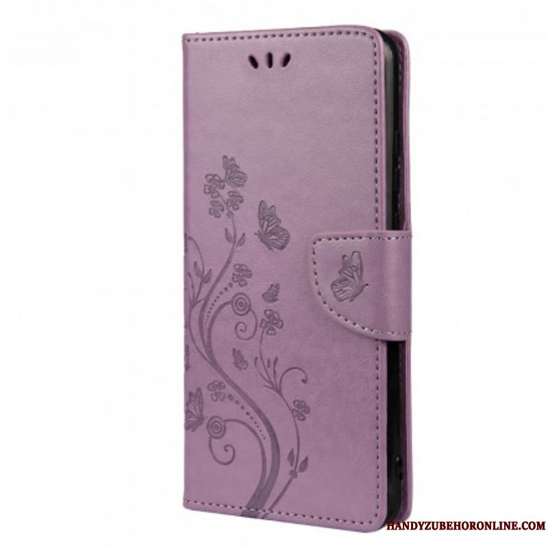 Flip Cover Xiaomi Redmi Note 10 / 10S Asiatiske Sommerfugle Og Blomster