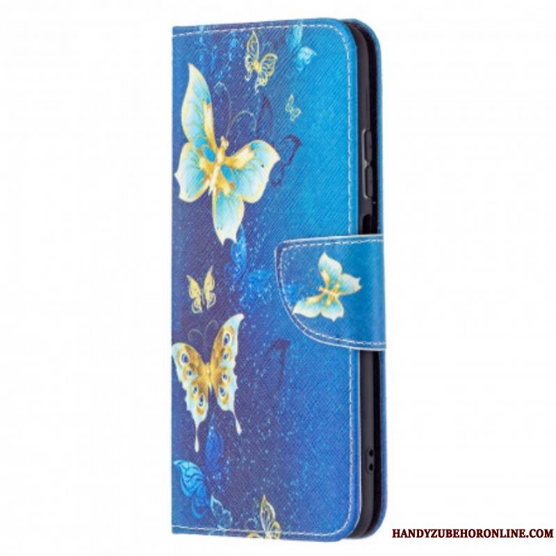 Flip Cover Xiaomi Redmi Note 10 / 10S Gyldne Sommerfugle