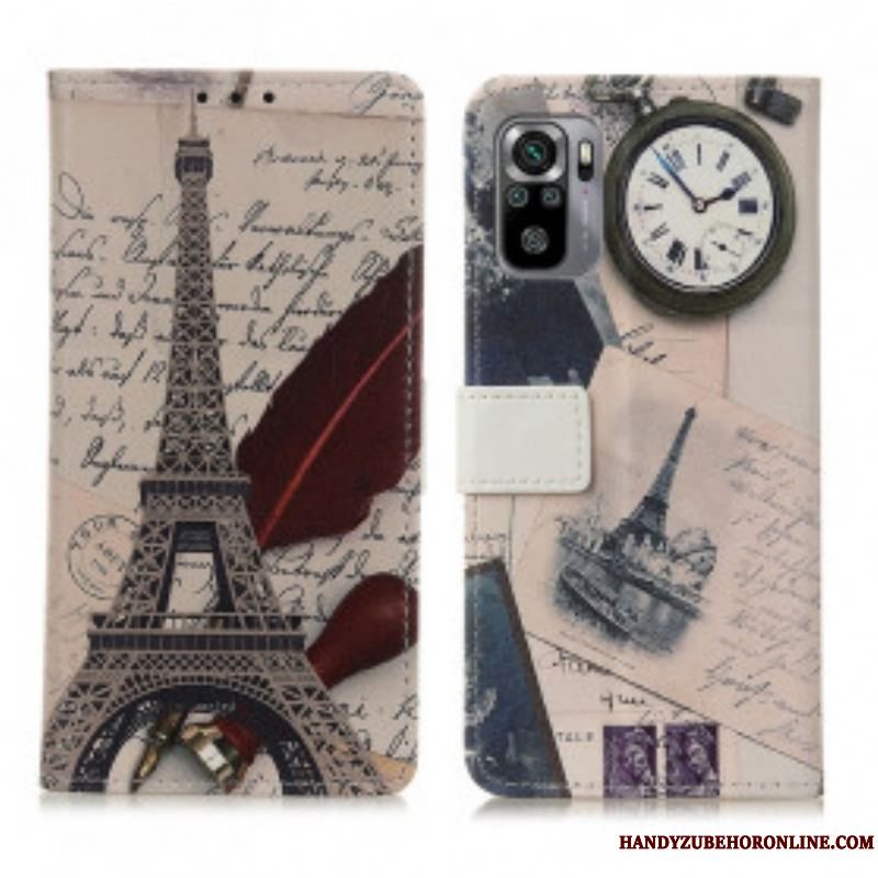 Flip Cover Xiaomi Redmi Note 10 / 10S Poetens Eiffeltårn