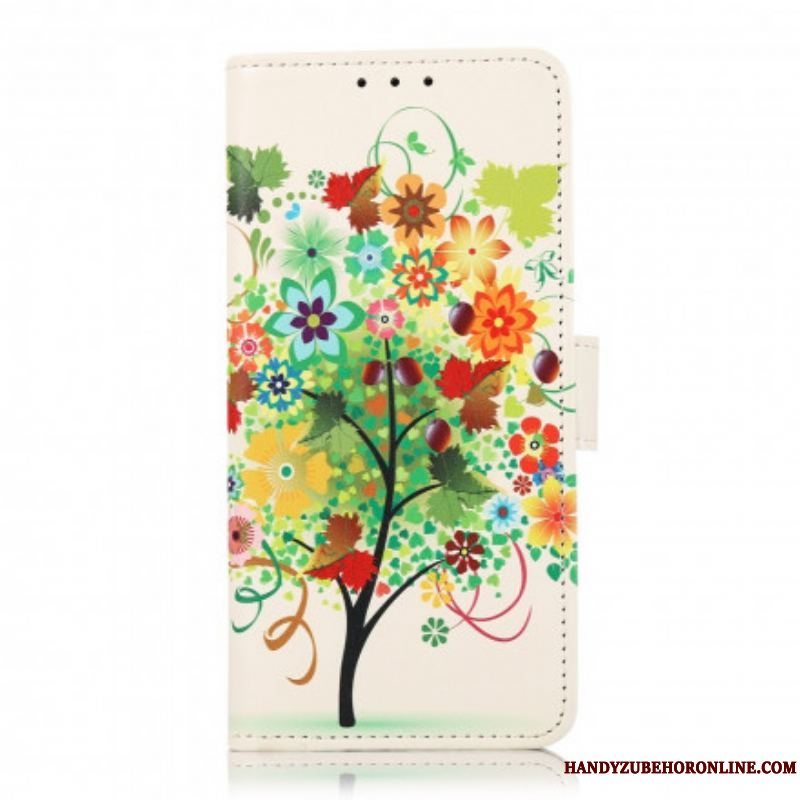 Flip Cover Xiaomi Redmi Note 10 5G Blomstrende Træ