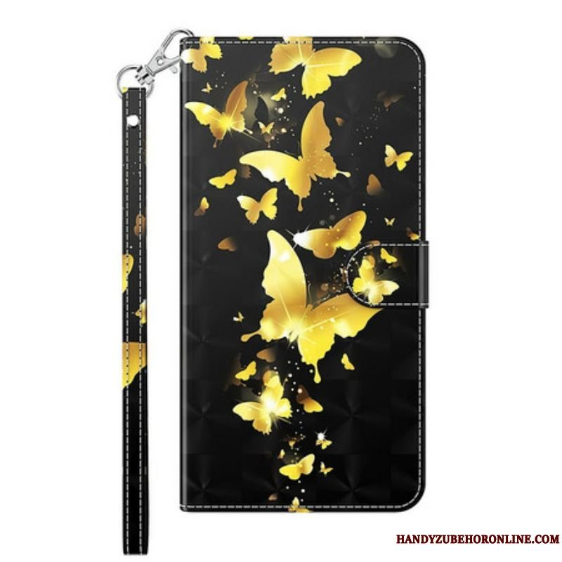 Flip Cover Xiaomi Redmi Note 10 5G Gule Sommerfugle