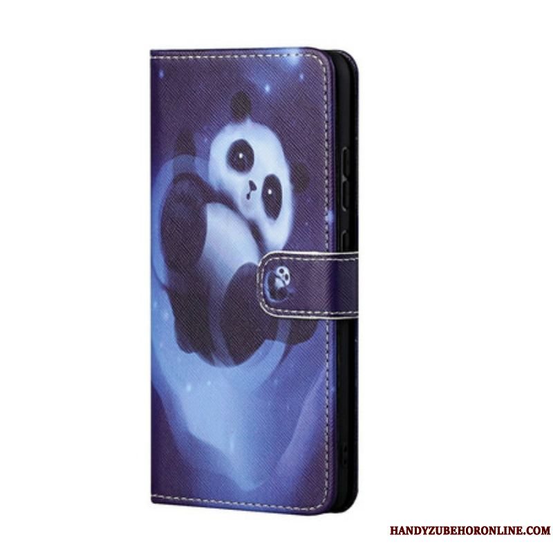 Flip Cover Xiaomi Redmi Note 10 5G Med Snor Panda Space Med Snor