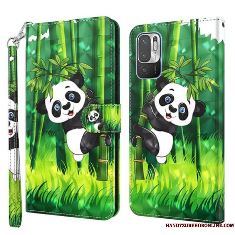 Flip Cover Xiaomi Redmi Note 10 5G Panda Og Bambus