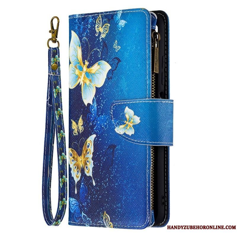 Flip Cover Xiaomi Redmi Note 10 5G Sommerfugle Lynlåslomme