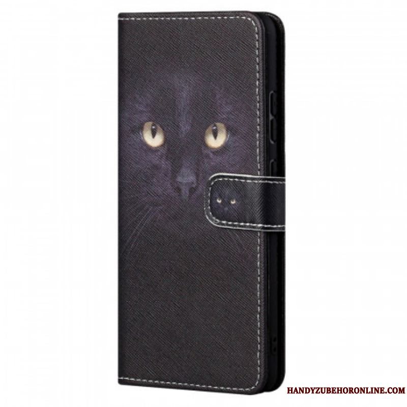 Flip Cover Xiaomi Redmi Note 11 Pro / 11 Pro 5G Med Snor Strappy Black Cat Eyes