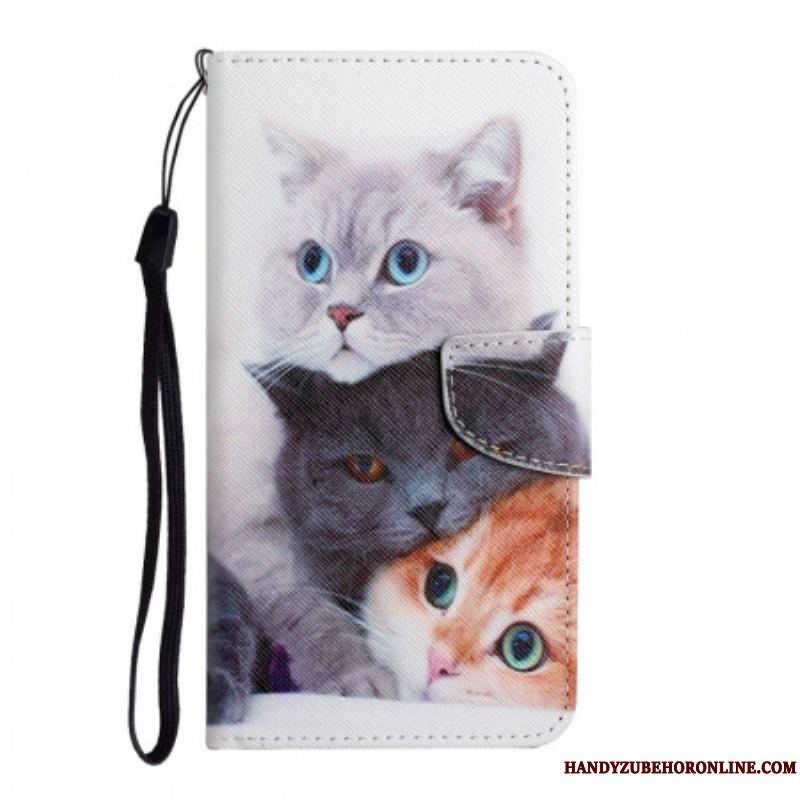 Flip Cover Xiaomi Redmi Note 11 Pro Plus 5G Bunke Af Lanyard Cats