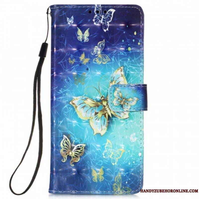 Flip Cover Xiaomi Redmi Note 11 Pro Plus 5G Gyldne Sommerfugle