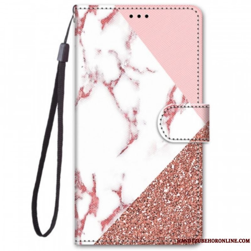 Flip Cover Xiaomi Redmi Note 11 Pro Plus 5G Marmor Og Glitter Trekant