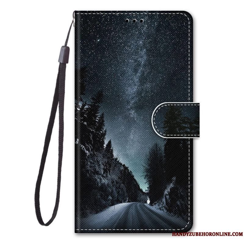 Flip Cover Xiaomi Redmi Note 11 Pro Plus 5G Med Snor Lanyard Landskab