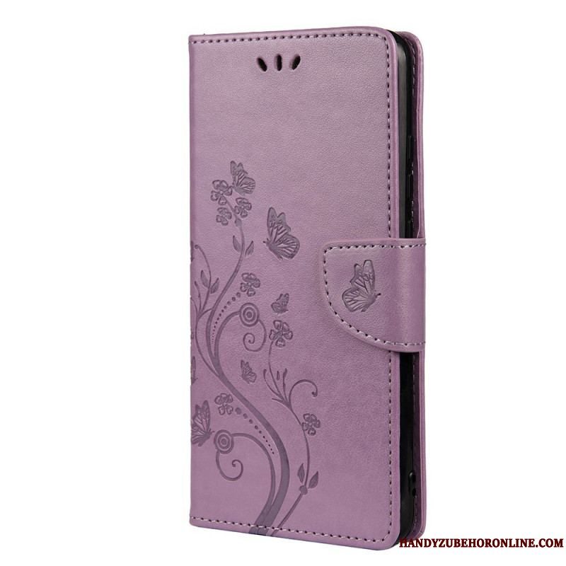 Flip Cover Xiaomi Redmi Note 11 Pro Plus 5G Sommerfugle Og Blomster