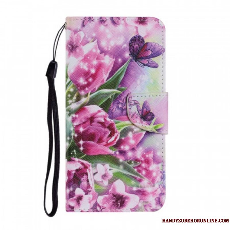 Flip Cover Xiaomi Redmi Note 11 Pro Plus 5G Sommerfugle Og Tulipaner