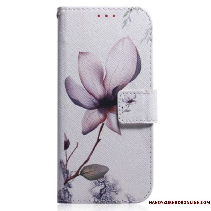 Flip Cover Xiaomi Redmi Note 12 4G Lyserød Blomst