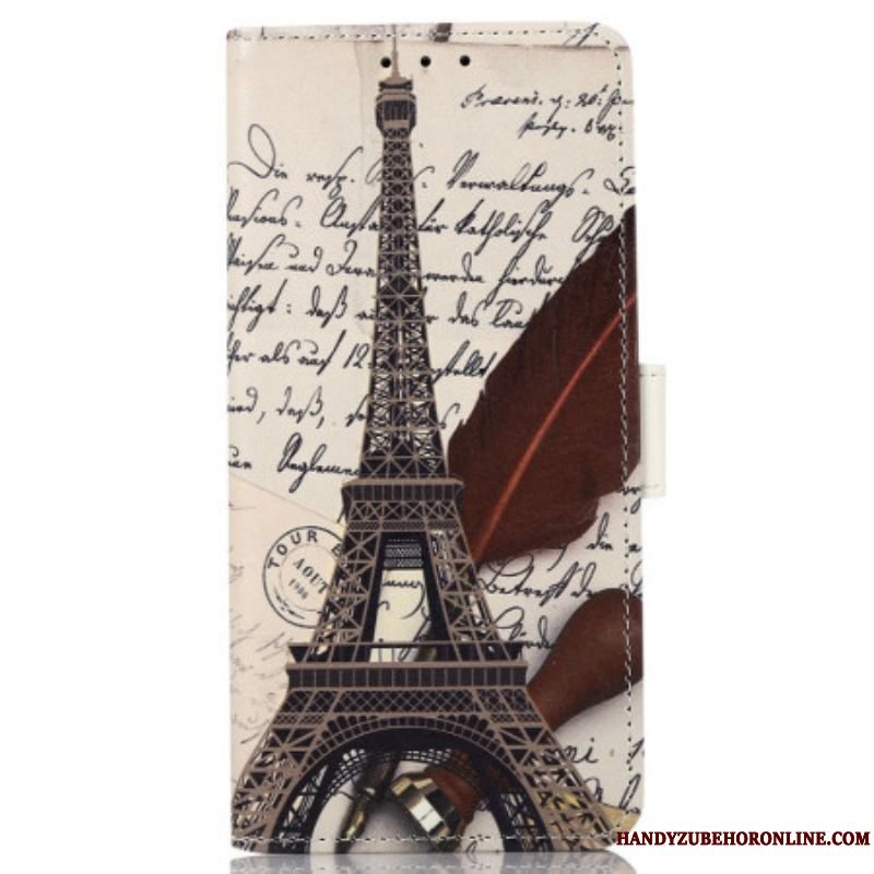 Flip Cover Xiaomi Redmi Note 12 4G Poetens Eiffeltårn