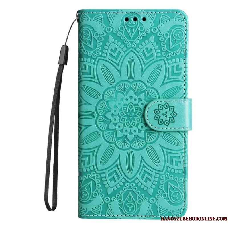 Flip Cover Xiaomi Redmi Note 12 5G Med Snor Mandala Dekoration Med Rem