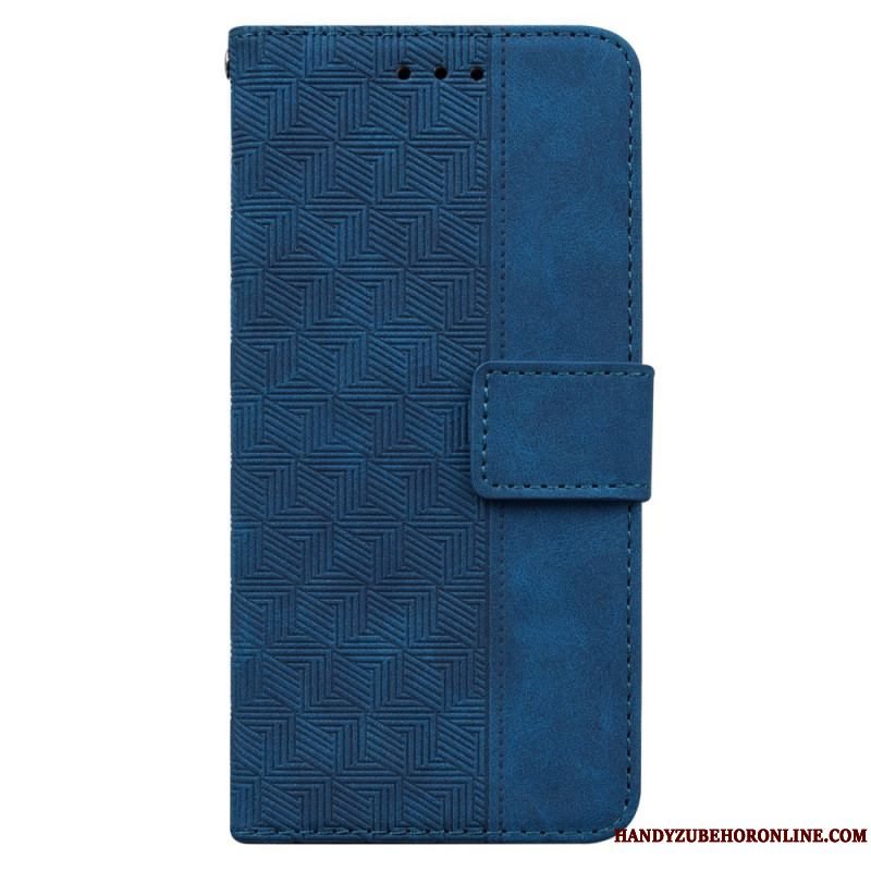 Flip Cover Xiaomi Redmi Note 12 5G Med Snor Strappy Mønster