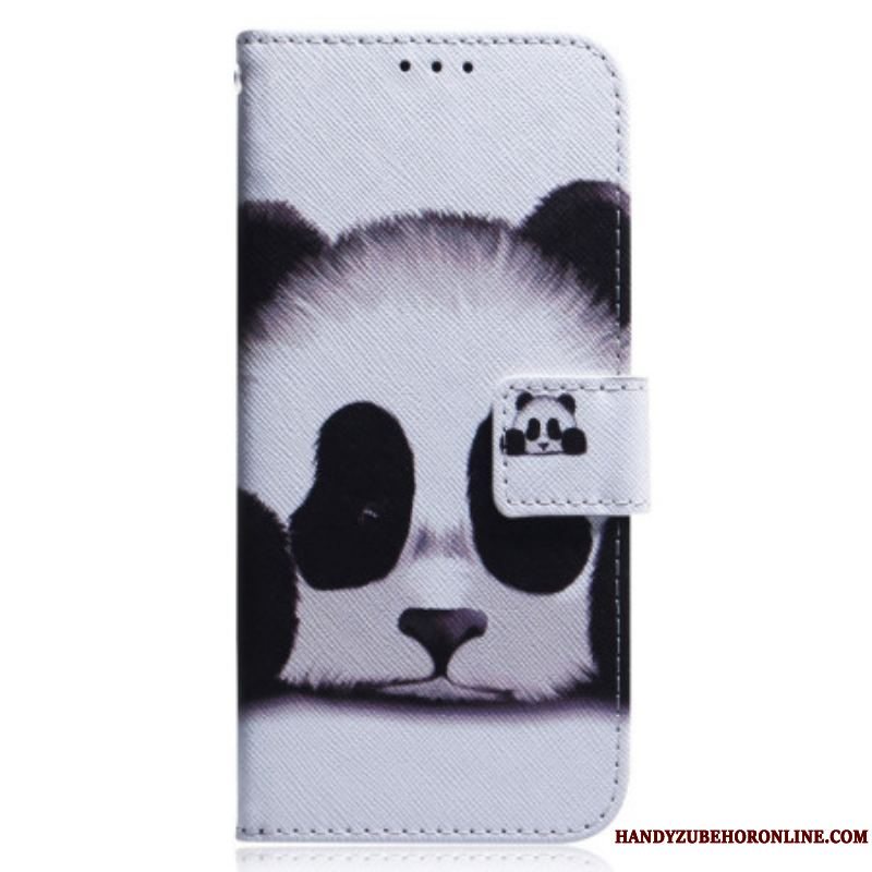 Flip Cover Xiaomi Redmi Note 12 5G Med Snor Strappy Panda