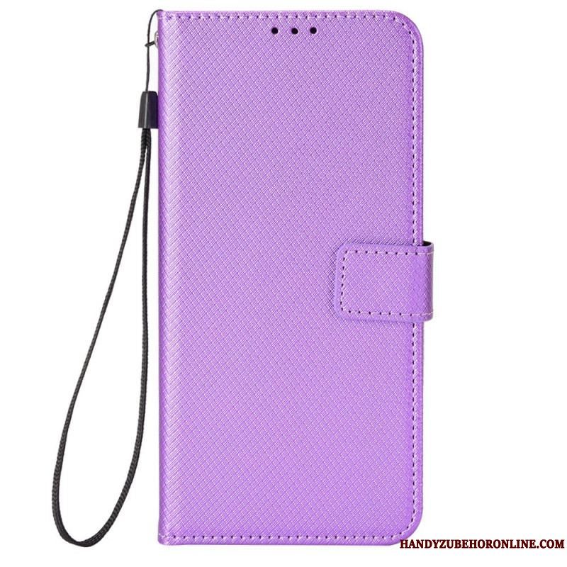 Flip Cover Xiaomi Redmi Note 12 Pro Med Snor Stilfuldt Strappy Imiteret Læder