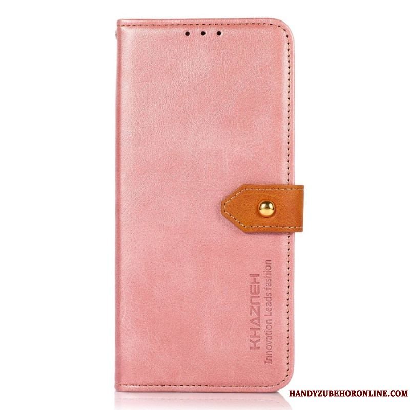 Flip Cover Xiaomi Redmi Note 12 Pro Tofarvet Gyldent Lås Khazneh