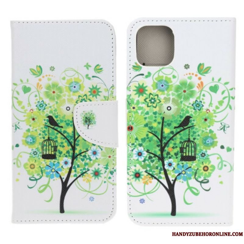 Flip Cover iPhone 13 Mini Blomstrende Træ