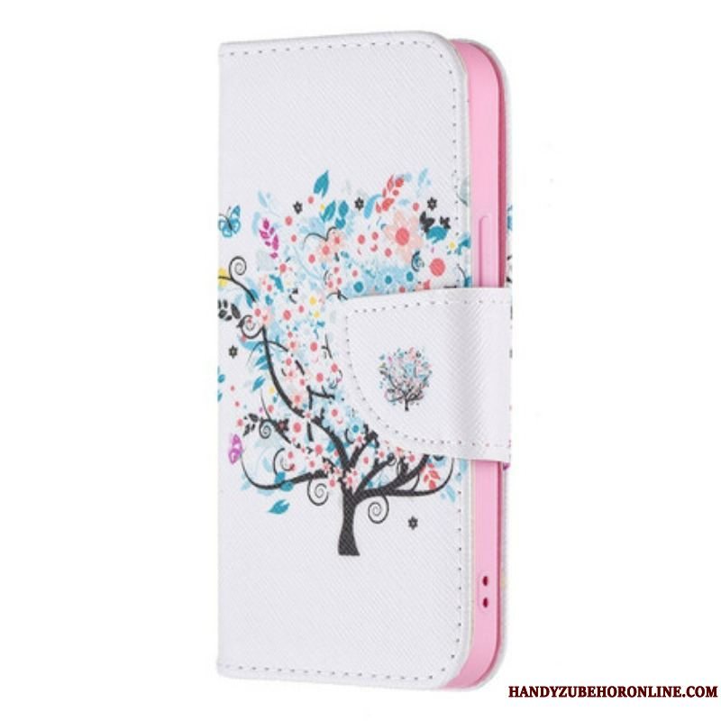 Flip Cover iPhone 13 Mini Blomstret Træ