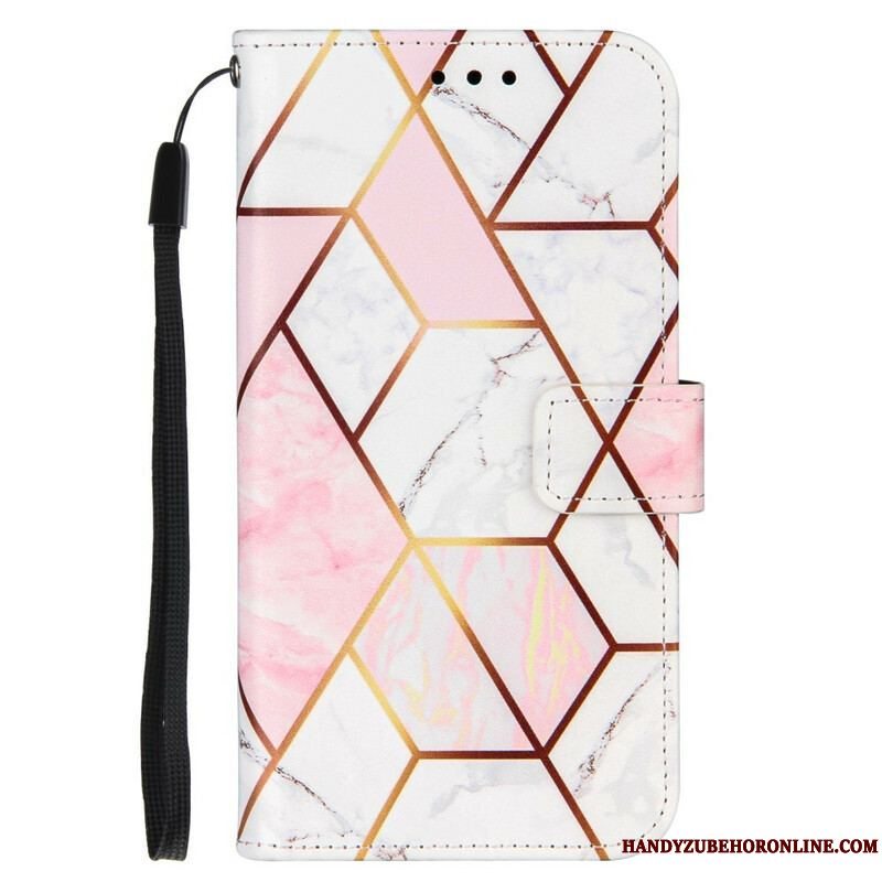 Flip Cover iPhone 13 Mini Geometrisk Marmor