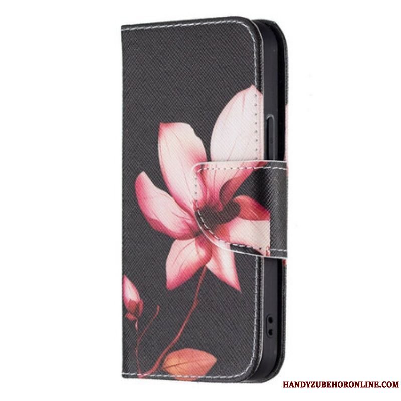 Flip Cover iPhone 13 Mini Lyserød Blomst