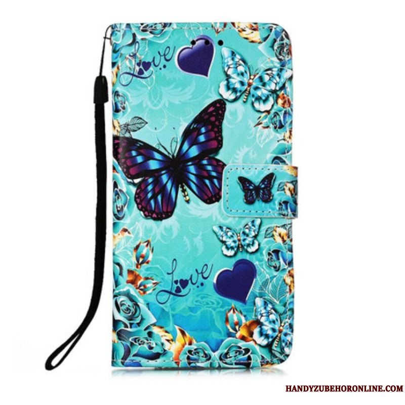 Flip Cover iPhone 13 Mini Med Snor Elsker Butterflies Strappy