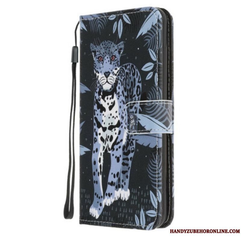 Flip Cover iPhone 13 Mini Med Snor Strappy Leopard