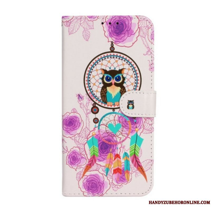 Flip Cover iPhone 13 Mini Med Snor Strappy Owl Mandala