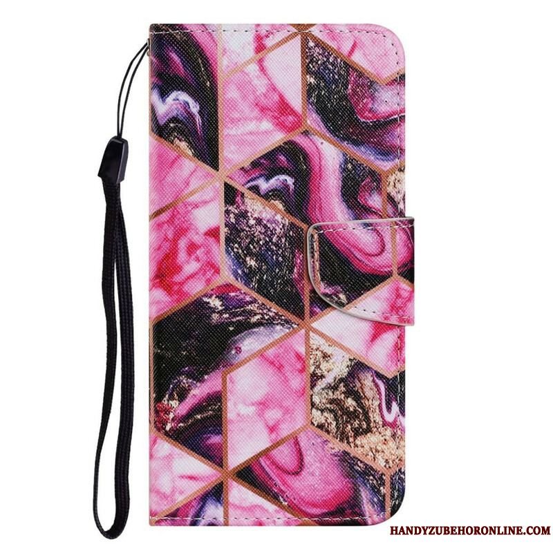 Flip Cover iPhone 13 Pro Geometrisk Marmorstil