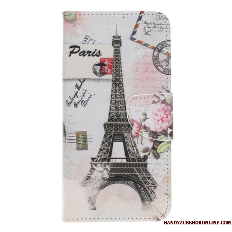 Flip Cover iPhone 13 Pro Retro Eiffeltårnet