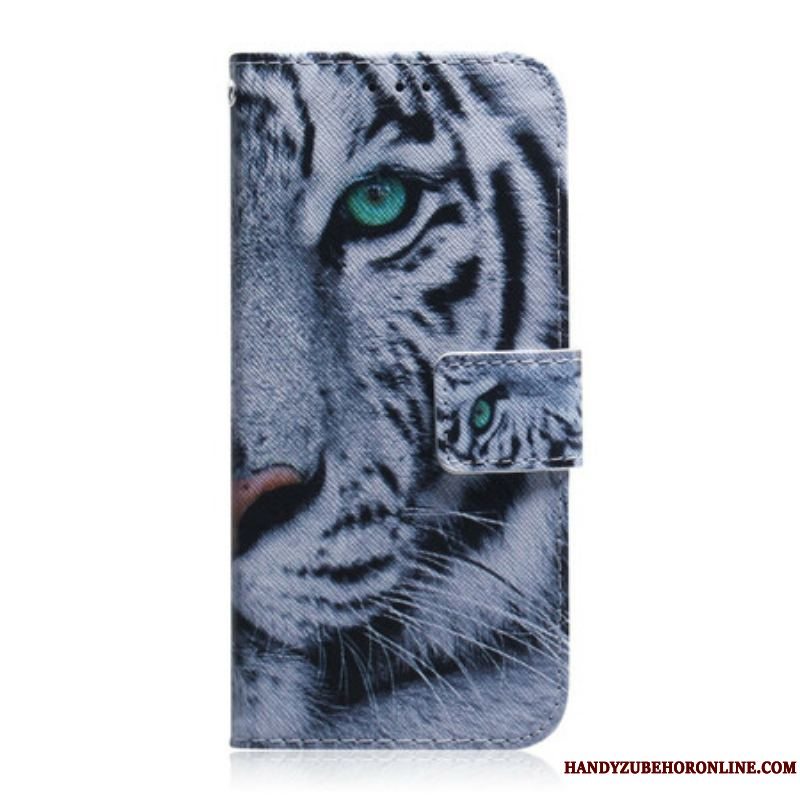 Flip Cover iPhone 13 Pro Tiger Ansigt