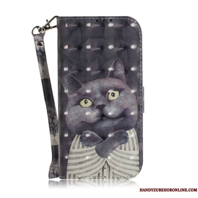 Flip Cover iPhone 14 Plus Med Snor Thong Katte