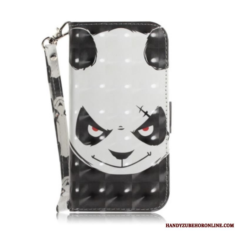 Flip Cover iPhone 14 Plus Med Snor Vred Panda Med Snor